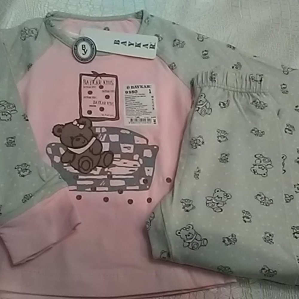 Baby Girl Sweet Teddybear Pajama Set